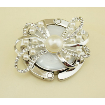 Pearl Round Foldable Handbag Hook